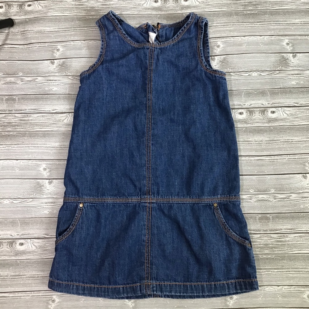 COPY - Gap 4T blue denim jumper dress drop waist EUC